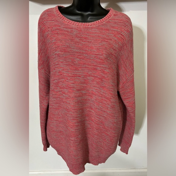 BDG coral & gray oatmeal sweater size S, crewneck oversized comfy, soft & cozy - Picture 2 of 9